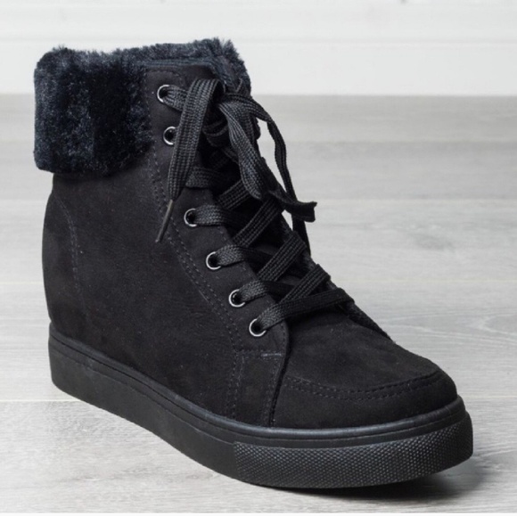 Lace-up Fur Boots - Picture 1 of 2